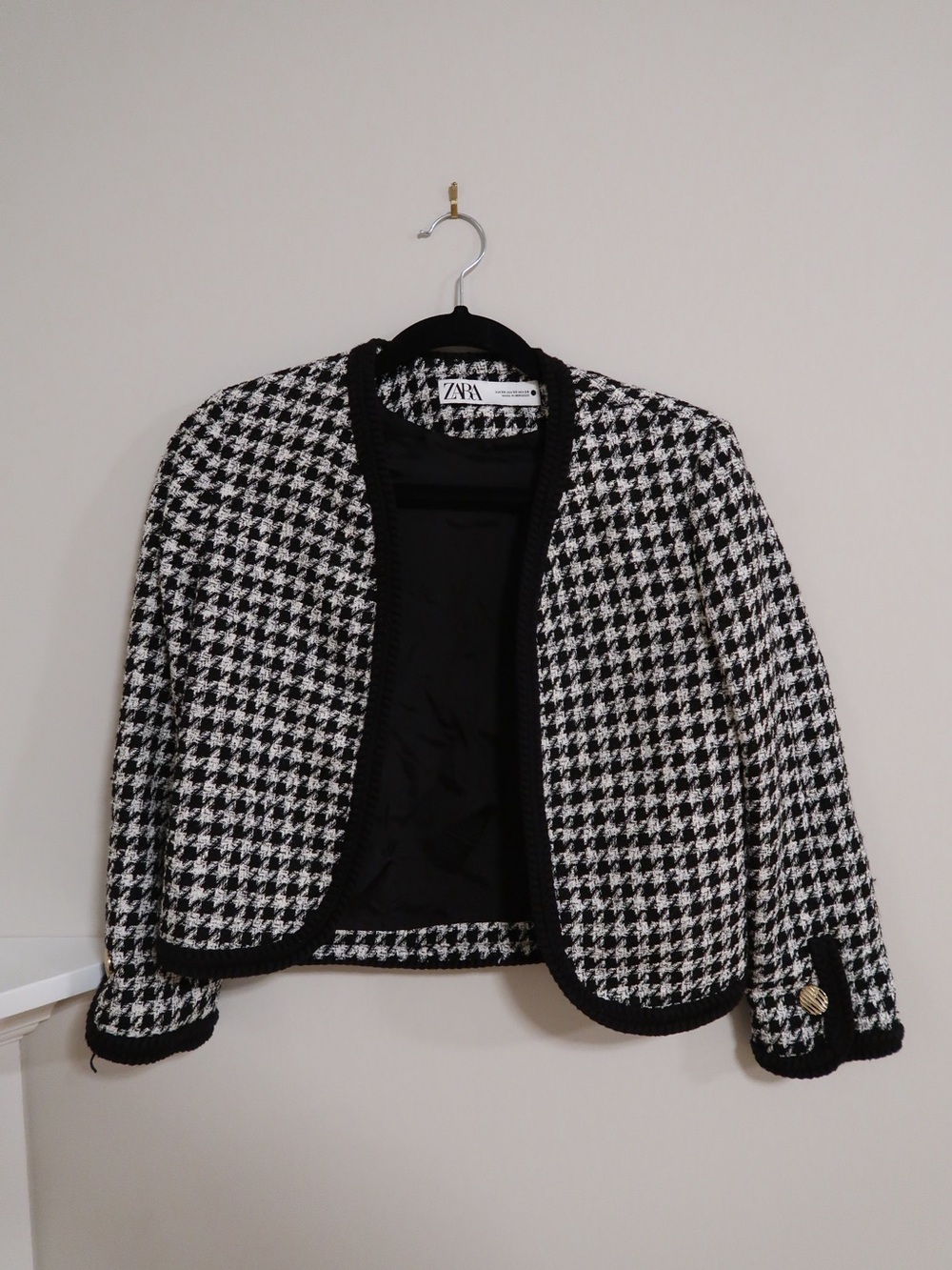 Vintage Zara Black and White Tweed Blazer